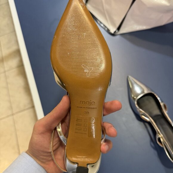Maje Metallic Slingback Heels - Picture 3 of 3